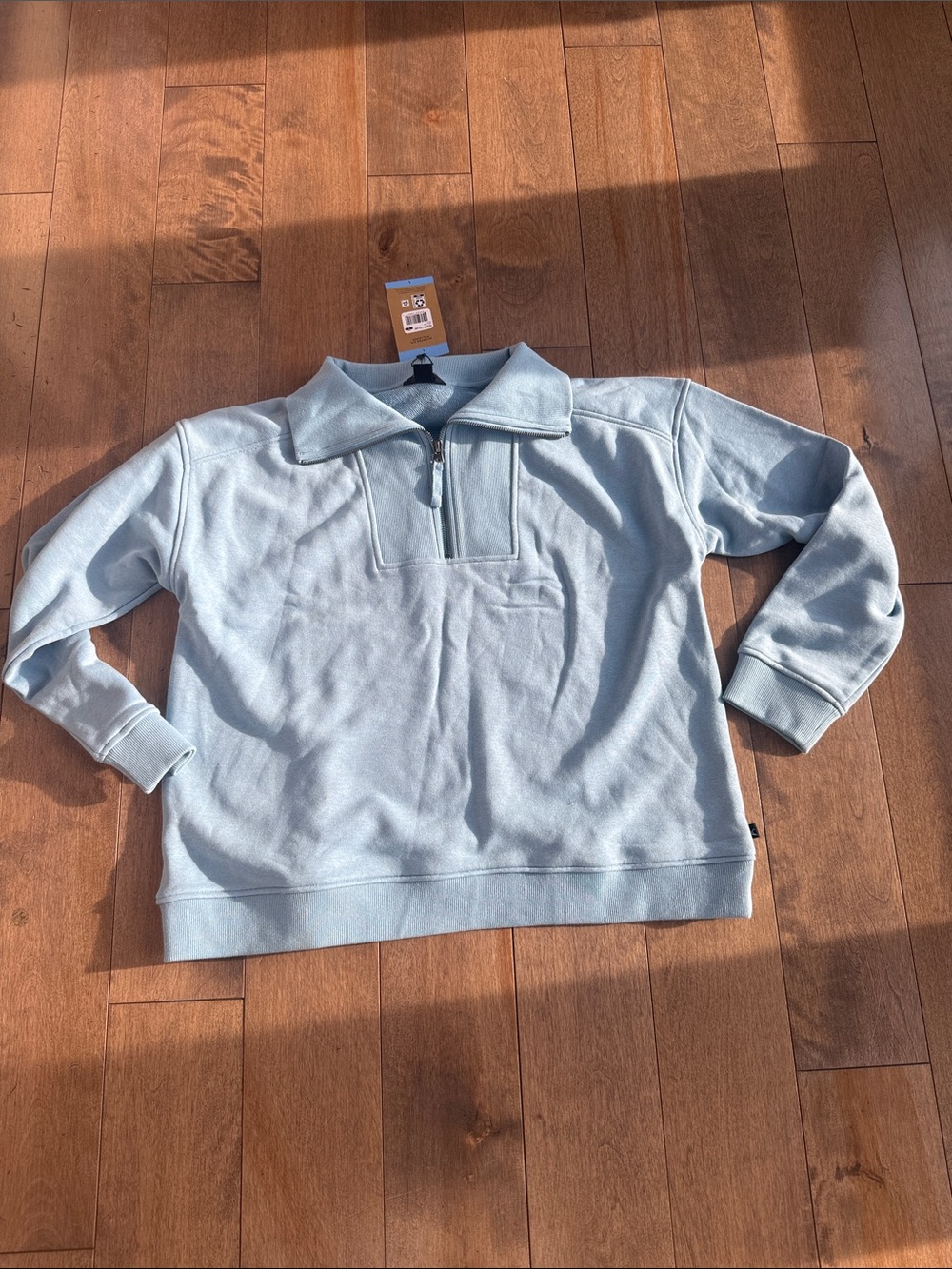 NWT Eddie Bauer Women’s Sky Blue Half-Zip Pullover Sweater - Picture 8 of 10